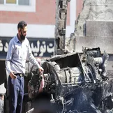 تصاویر: سقوط بالگرد در میدان میوه و تره بار شهر درچه اصفهان