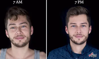 تغییر شگفت انگیز چهره از ساعت 7 صبح تا 7 بعد از ظهر! +تصاویر
